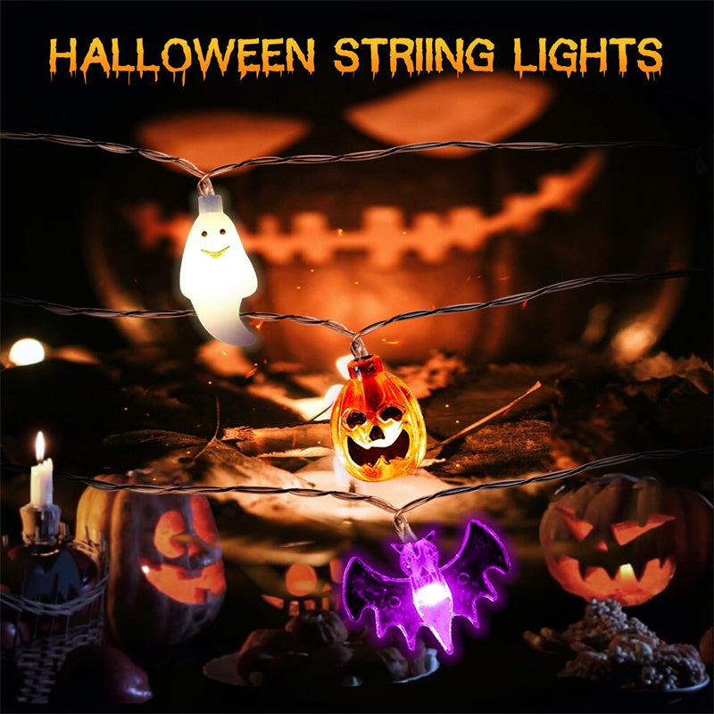 Guirlande lumineuse LED Halloween citrouille chauve-souris fantôme