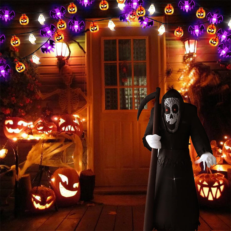 Guirlande lumineuse LED Halloween citrouille chauve-souris fantôme