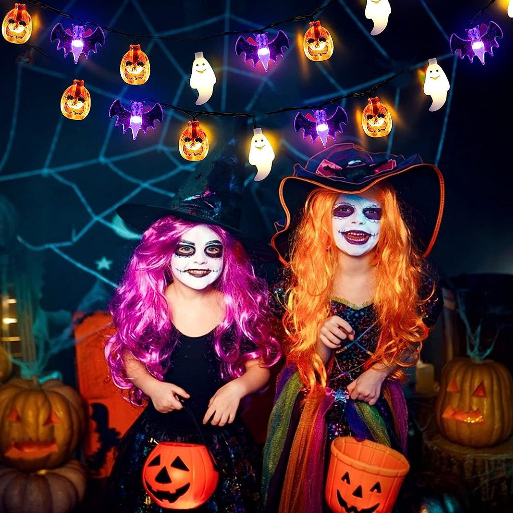 Guirlande lumineuse LED Halloween citrouille chauve-souris fantôme