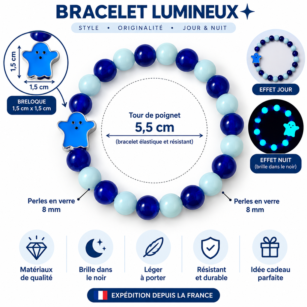 Bracelet lumineux LED Halloween Jour des Morts