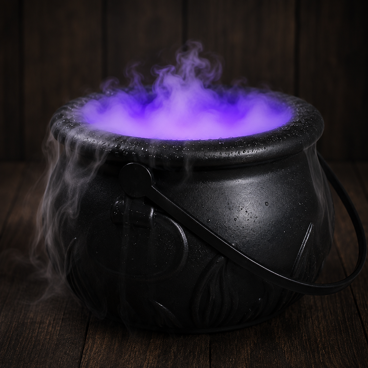 Chaudron de sorcière LED avec machine à fumée