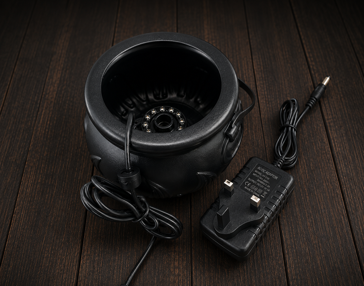 Chaudron de sorcière LED avec machine à fumée